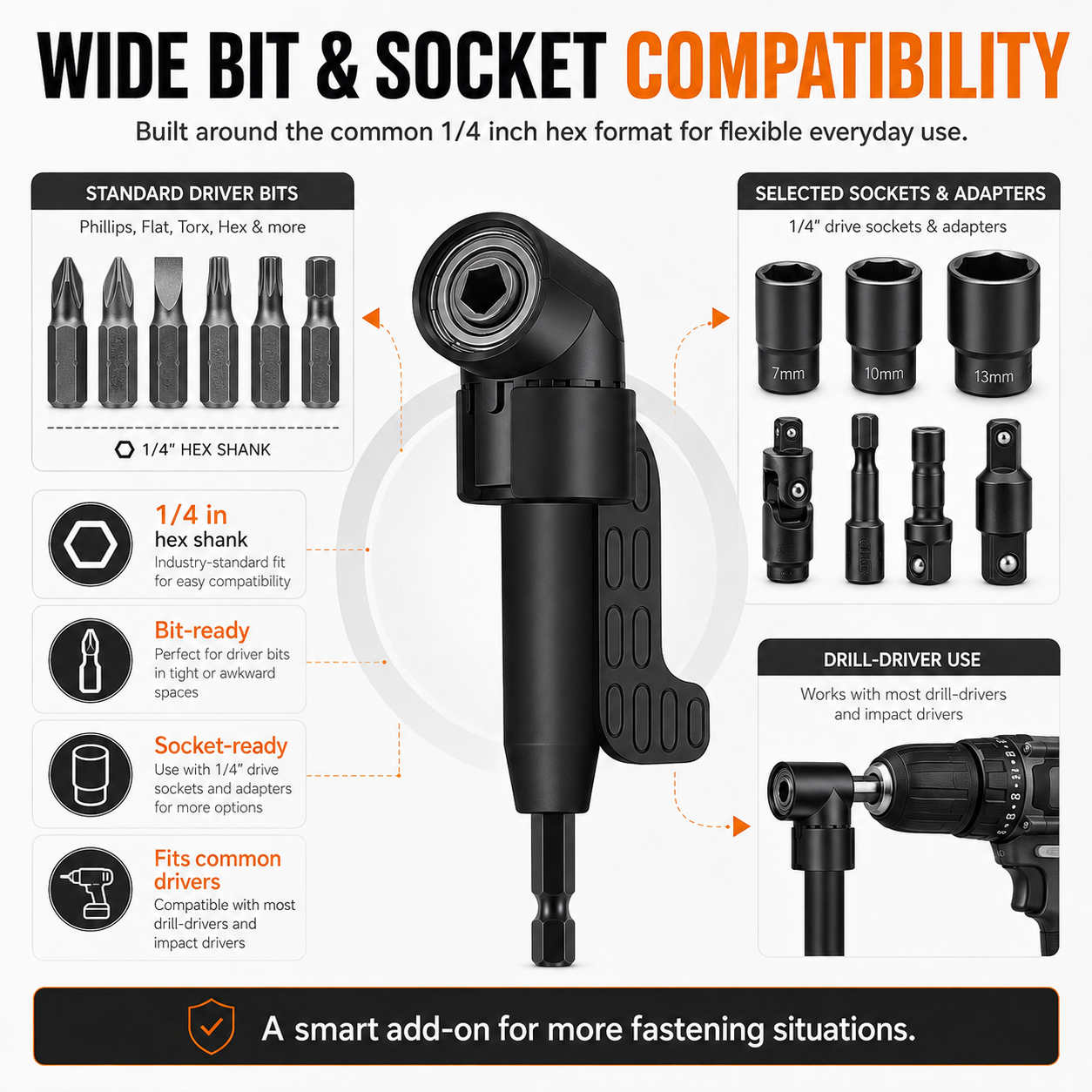 🔄 105° Right Angle Drill Adapter Set – Precision Access for Tight Spaces