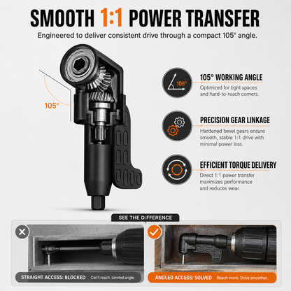 🔄 105° Right Angle Drill Adapter Set – Precision Access for Tight Spaces