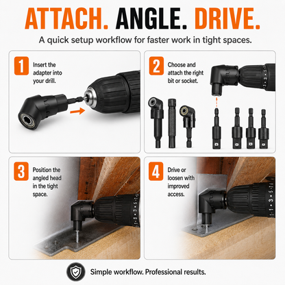 🔄 105° Right Angle Drill Adapter Set – Precision Access for Tight Spaces