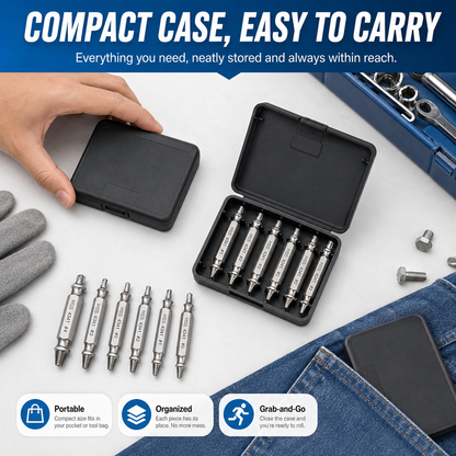 🔧 6-Piece Screw Extractor Set – Remove Damaged Screws Fast
