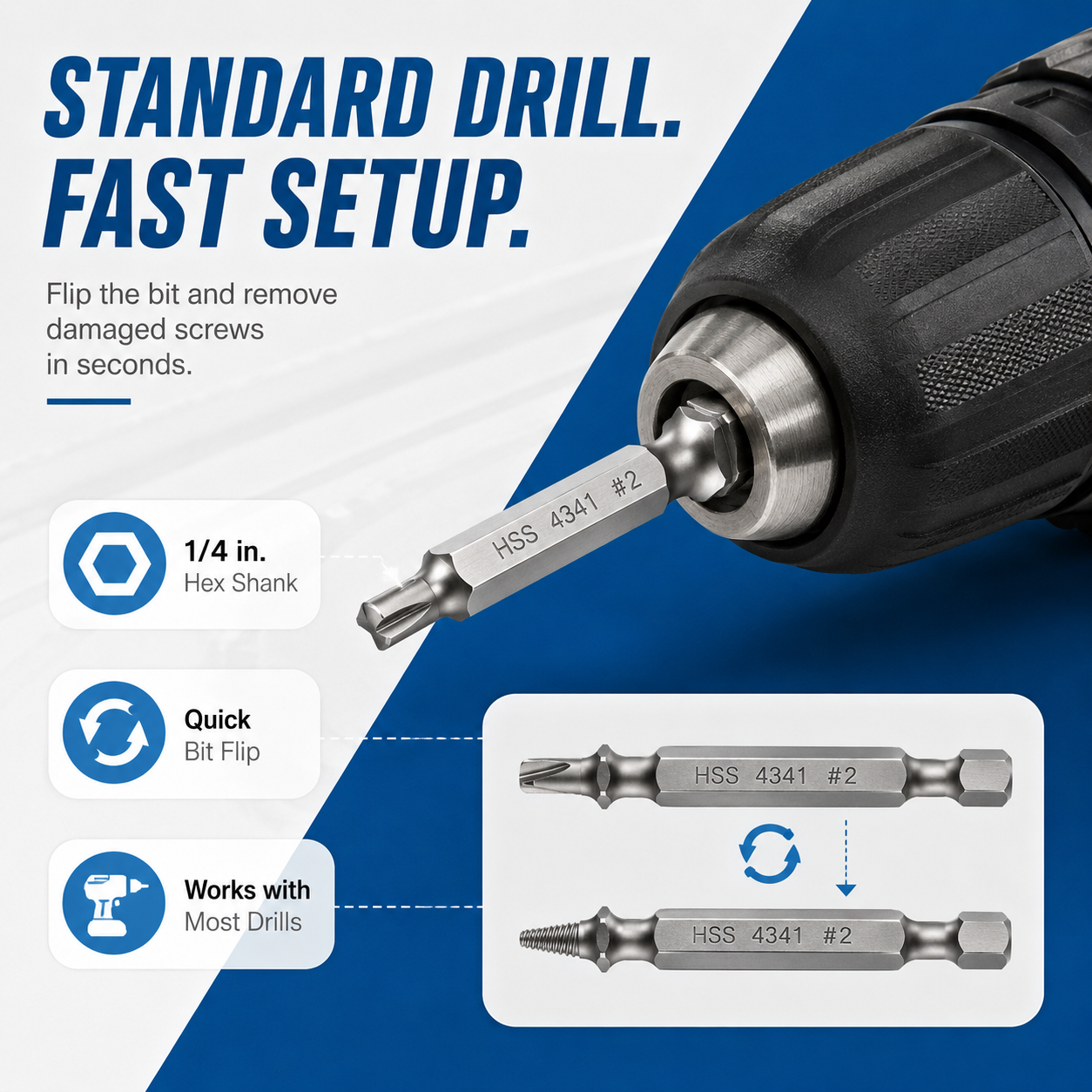 🔧 6-Piece Screw Extractor Set – Remove Damaged Screws Fast