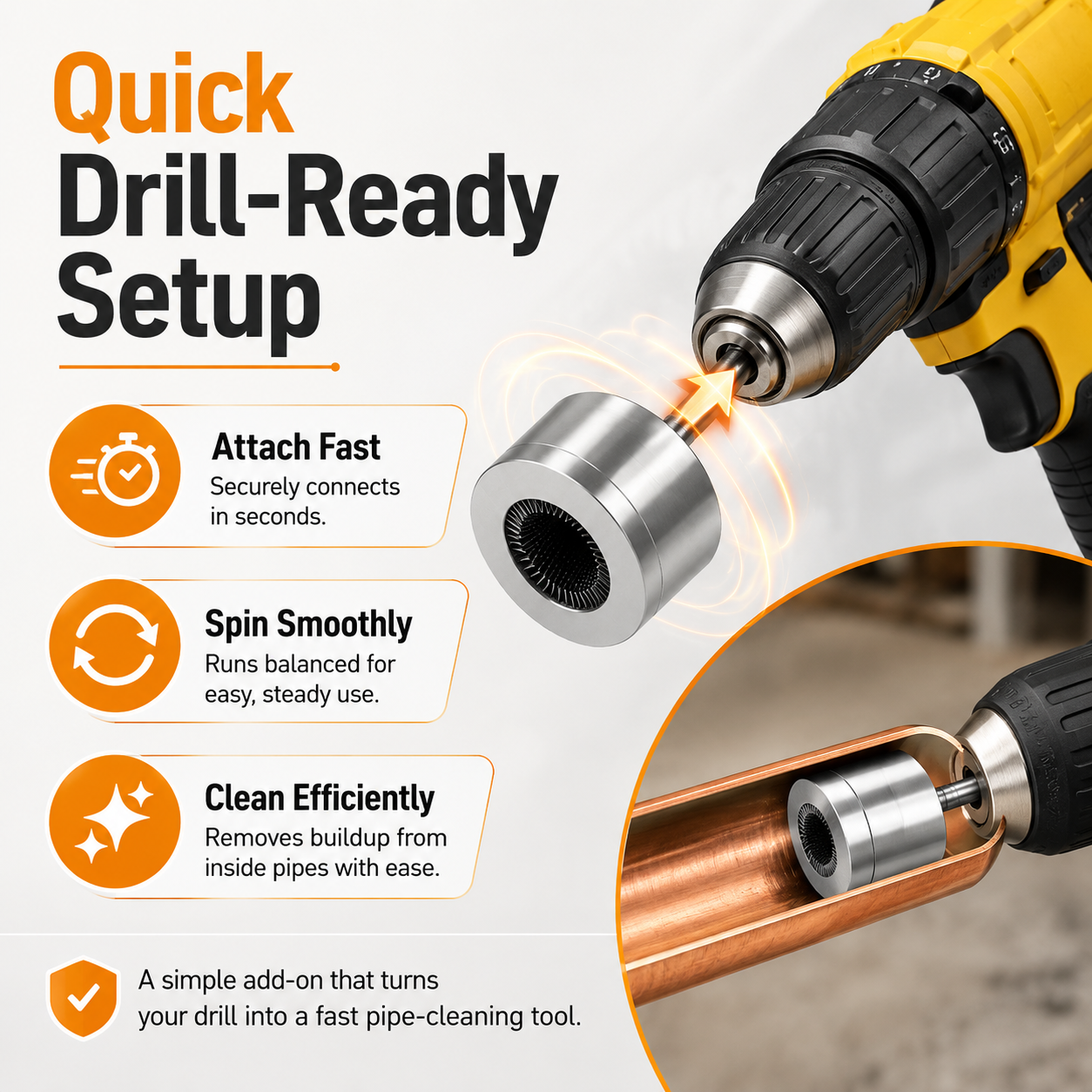 🔧 Pipe Cleaning Brush Set – Deep Clean Pipes in Seconds