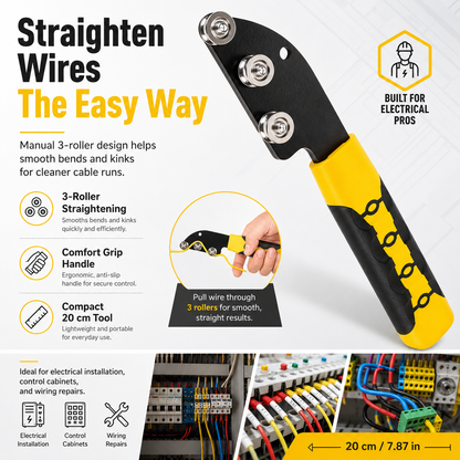 🔧 3-Roller Wire Straightening Tool – Guide Wires Smoothly