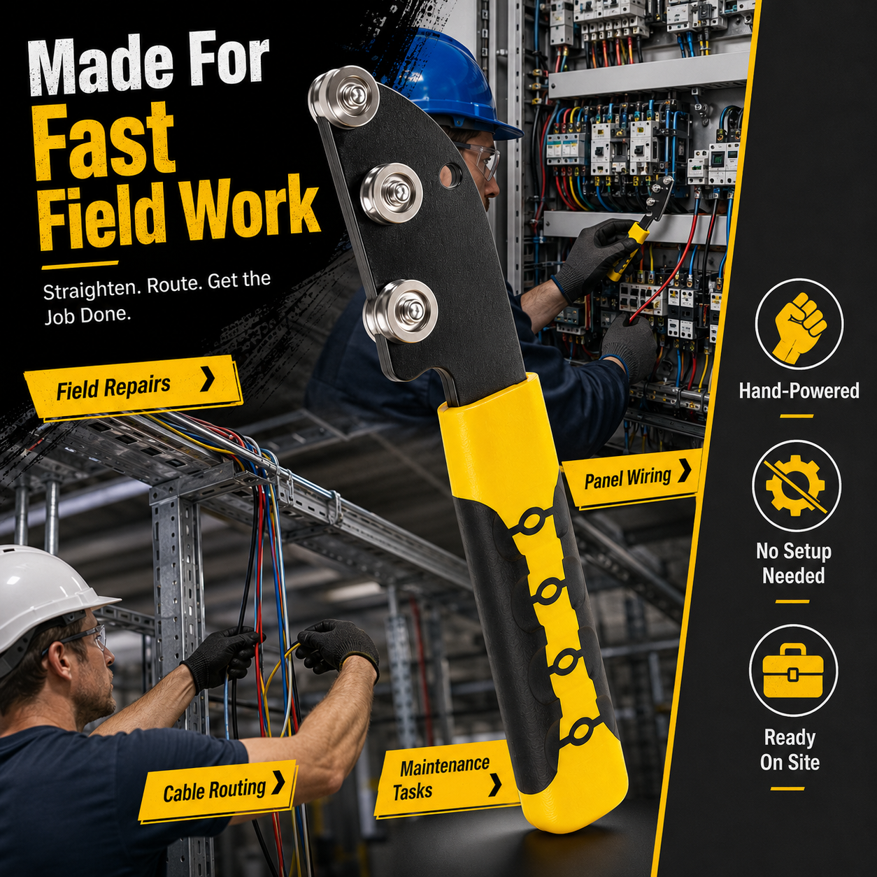 🔧 3-Roller Wire Straightening Tool – Guide Wires Smoothly