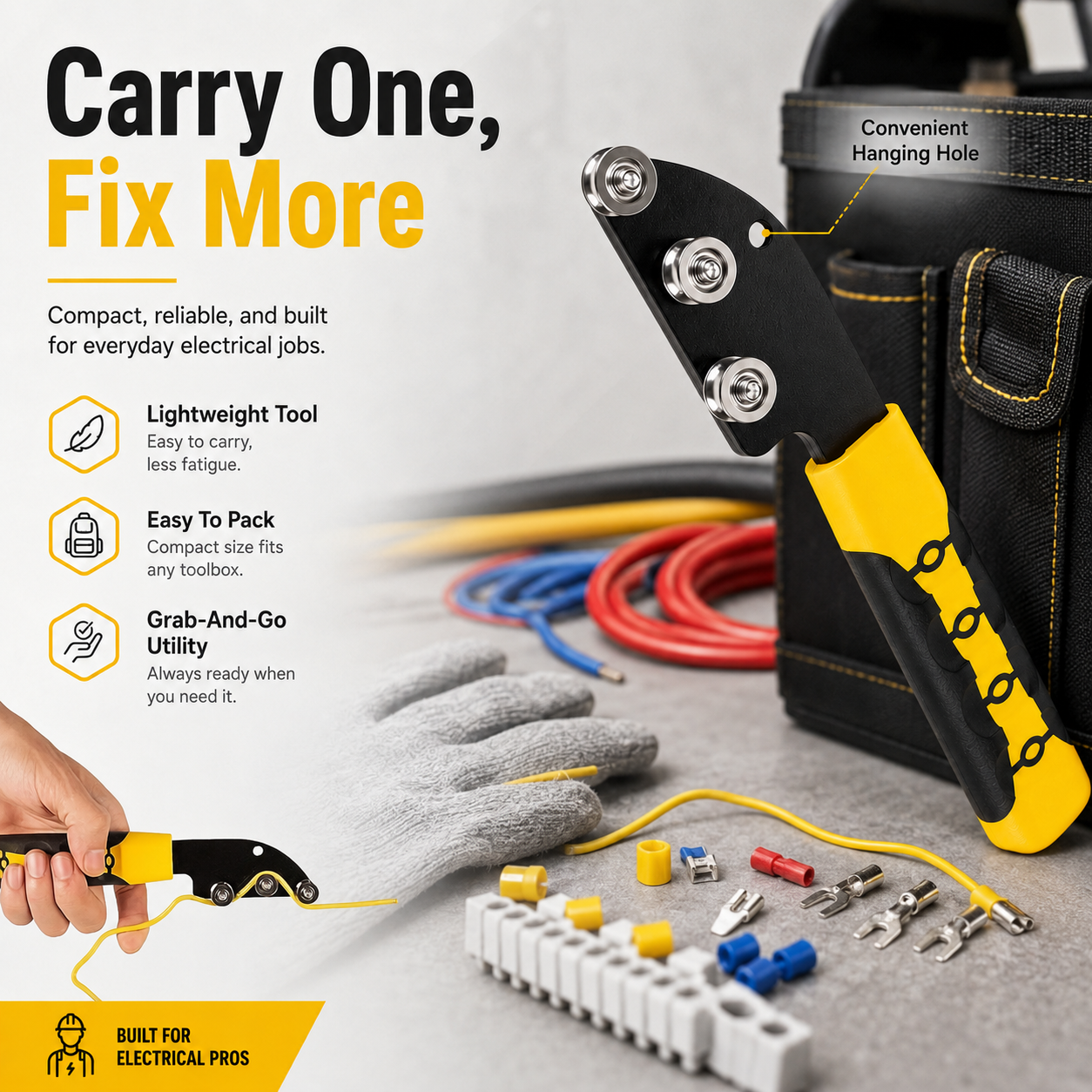 🔧 3-Roller Wire Straightening Tool – Guide Wires Smoothly