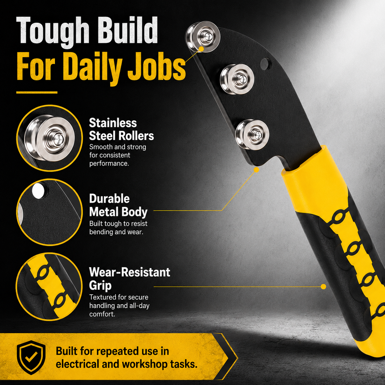 🔧 3-Roller Wire Straightening Tool – Guide Wires Smoothly