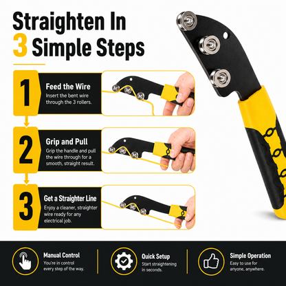 🔧 3-Roller Wire Straightening Tool – Guide Wires Smoothly