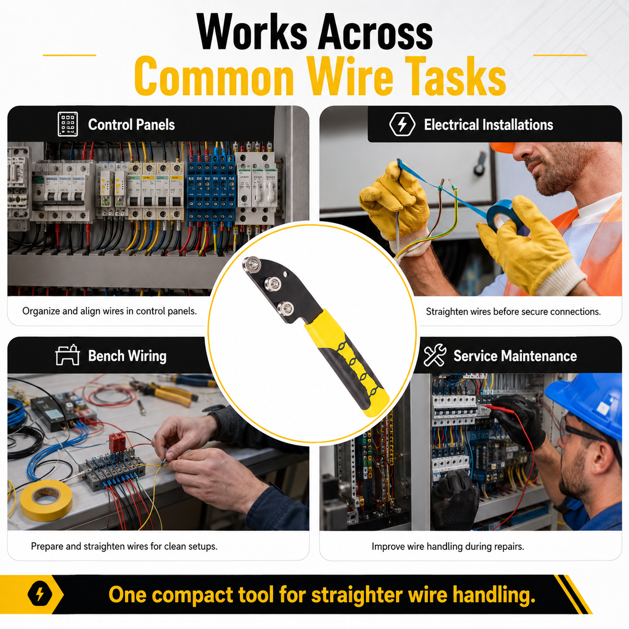 🔧 3-Roller Wire Straightening Tool – Guide Wires Smoothly