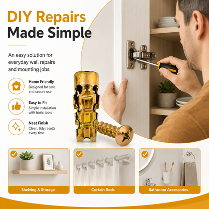 🔩 6×14mm Short Expansion Screw Set for Cabinet Hinge Repair & Stripped Thread Restoration