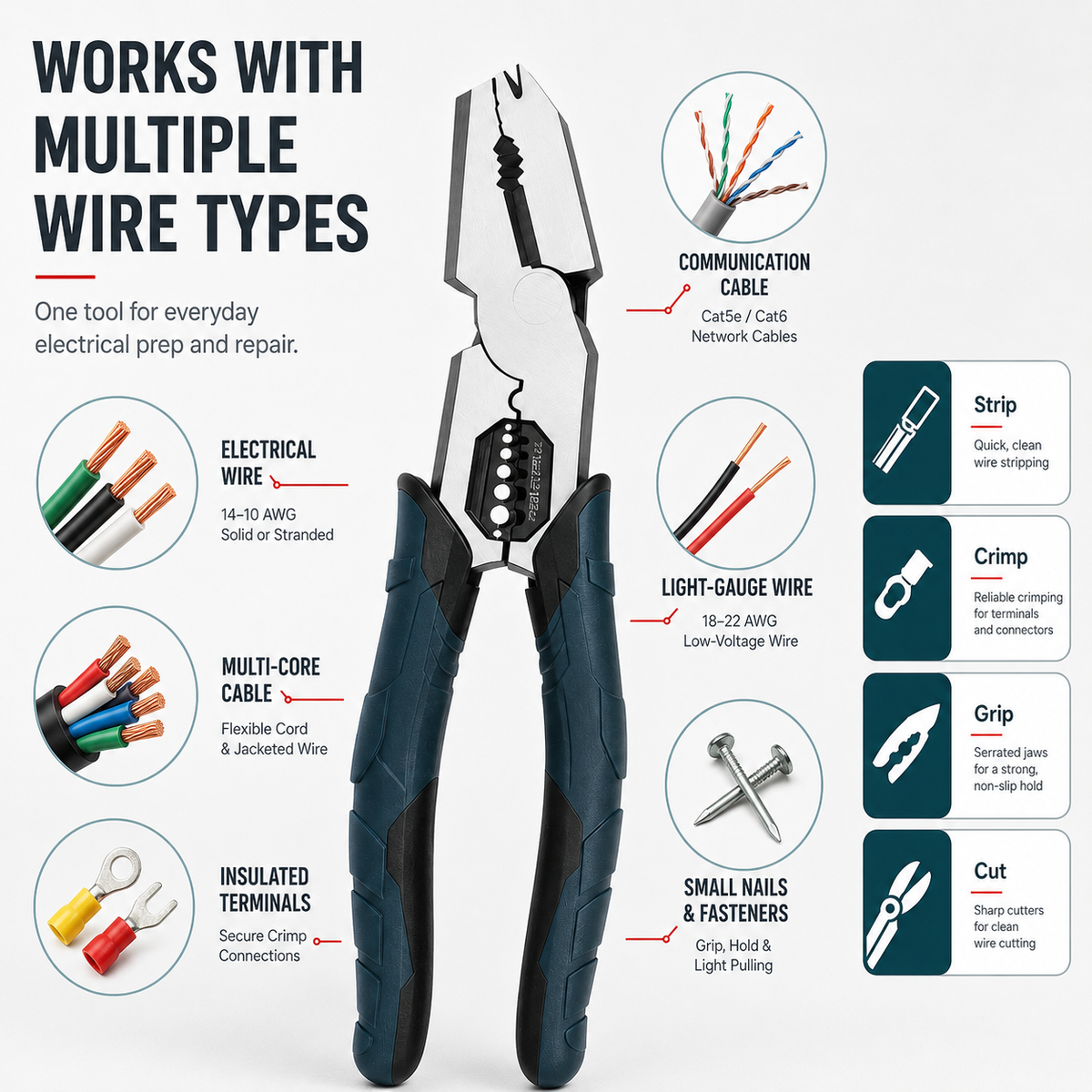 🔥Men‘s Best Tool🛠️Effortless Cutting👍Industrial-Grade Multi-Function Cutting Pliers