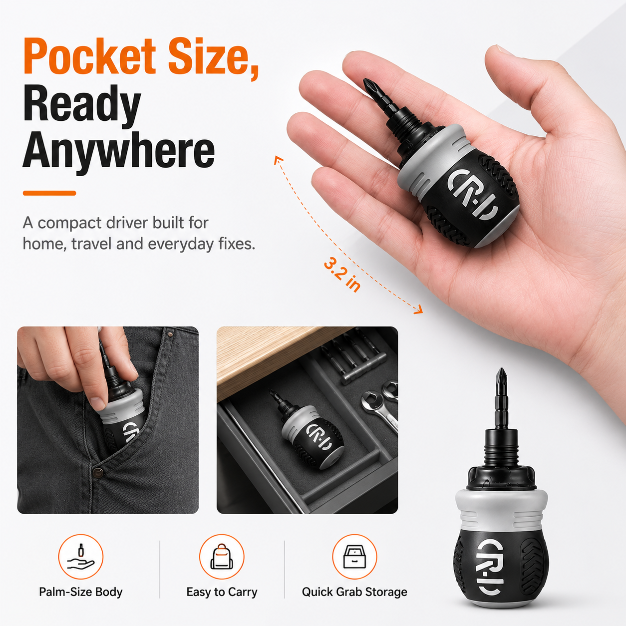 🔧 12-in-1 Pocket Ratcheting Screwdriver