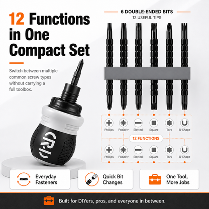 🔧 12-in-1 Pocket Ratcheting Screwdriver