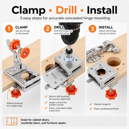 🔨 Concealed Hinge Jig Kit – Perfect Hinge Holes, Every Time