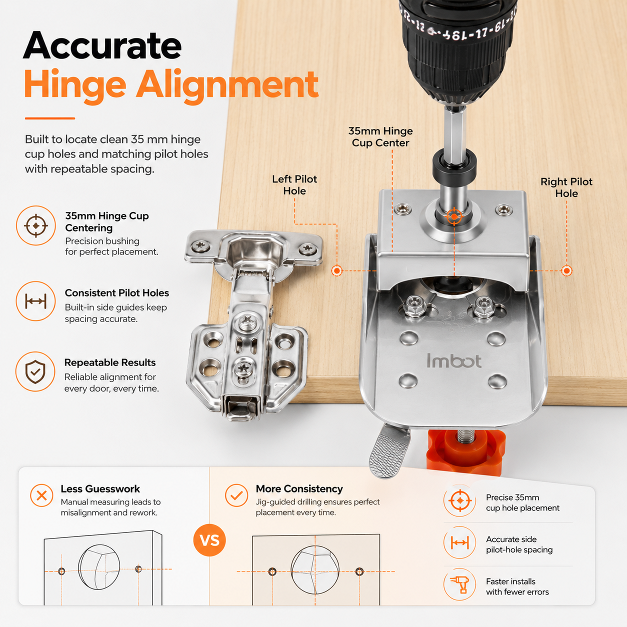 🔨 Concealed Hinge Jig Kit – Perfect Hinge Holes, Every Time