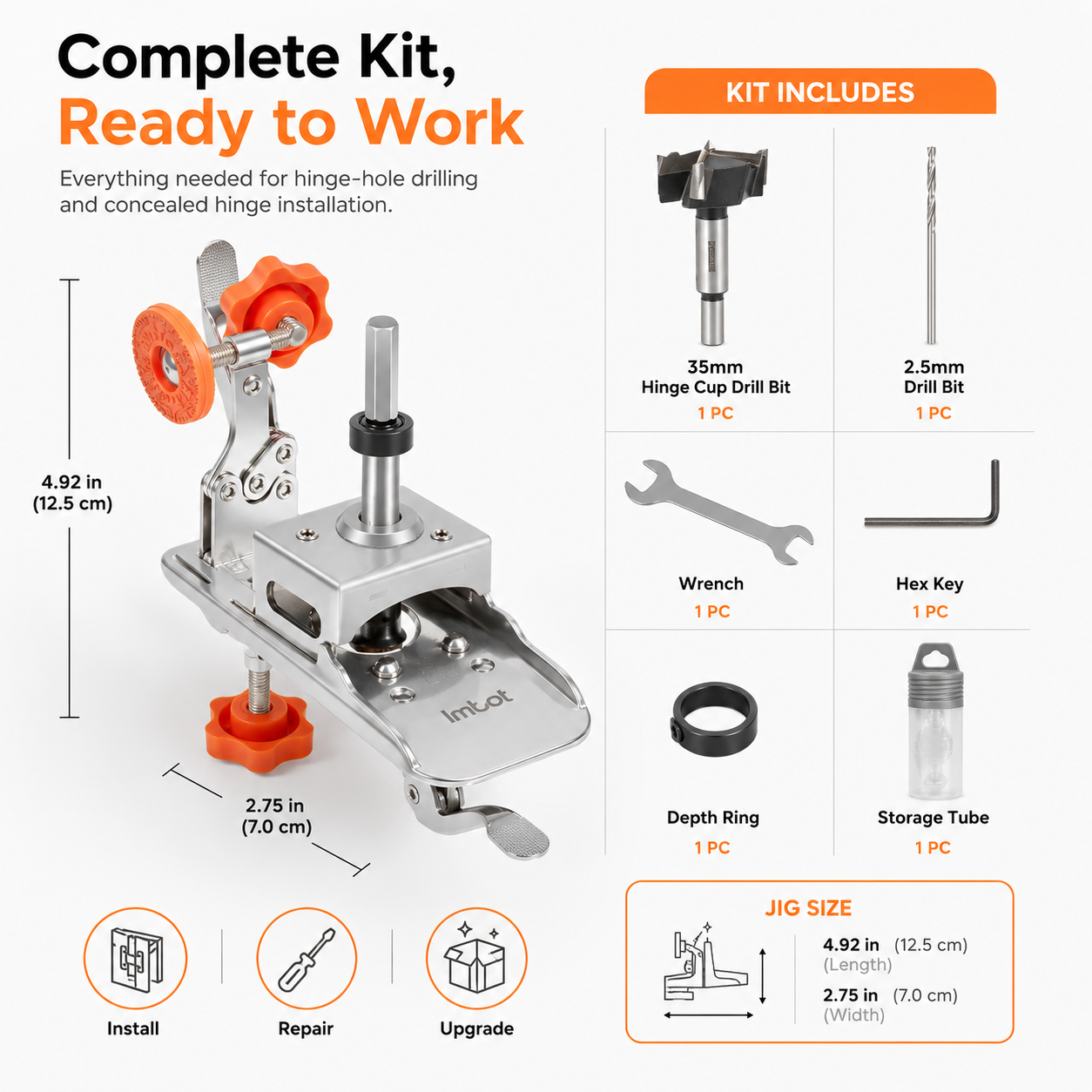 🔨 Concealed Hinge Jig Kit – Perfect Hinge Holes, Every Time