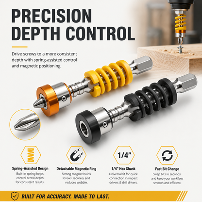 🔩 Spring-Assisted Magnetic Bit Holder – Set Screw Depth Fast