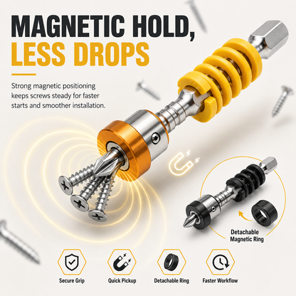 🔩 Spring-Assisted Magnetic Bit Holder – Set Screw Depth Fast
