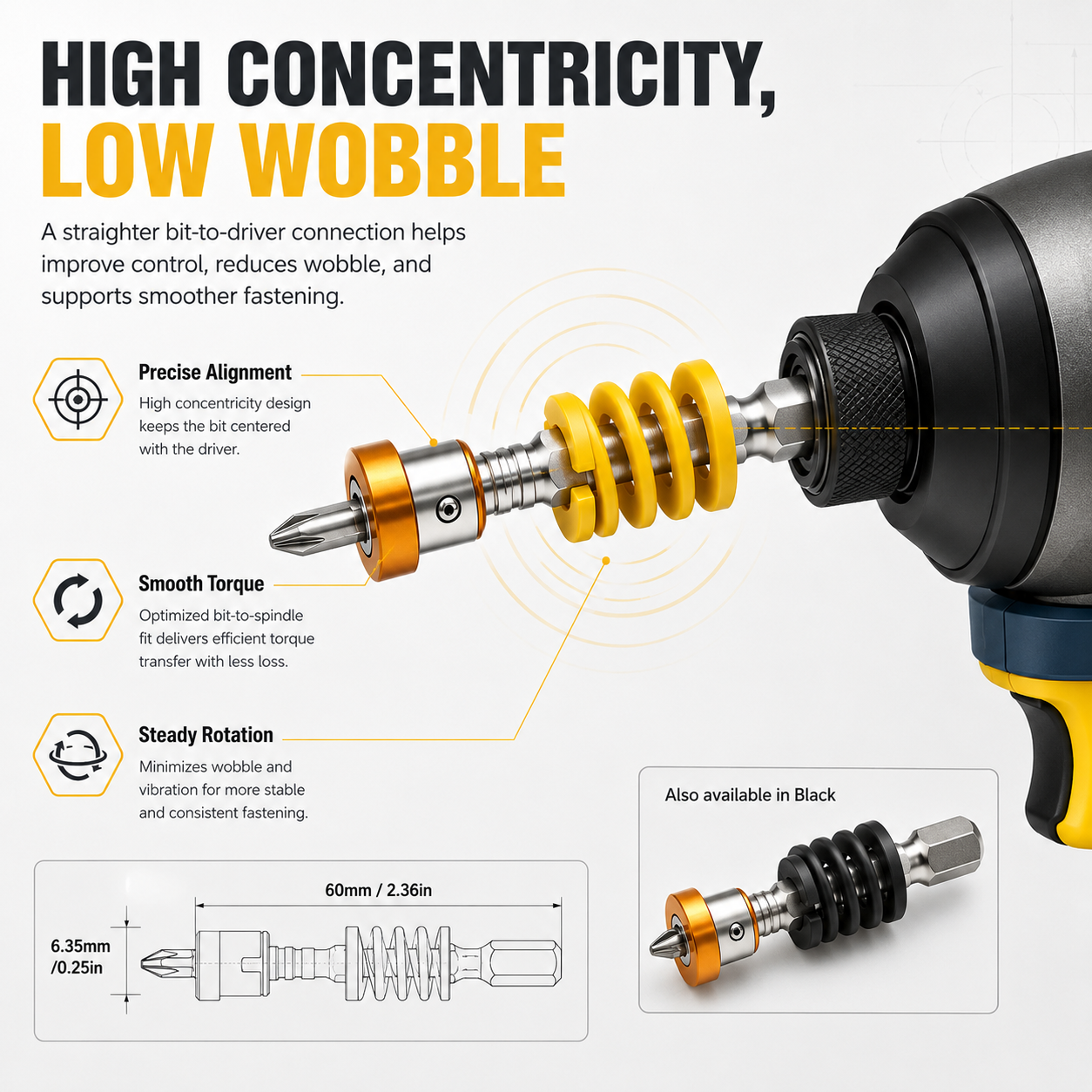 🔩 Spring-Assisted Magnetic Bit Holder – Set Screw Depth Fast