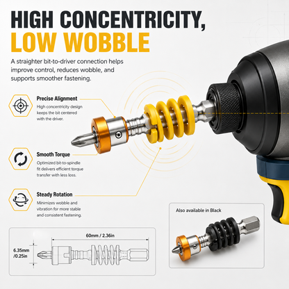 🔩 Spring-Assisted Magnetic Bit Holder – Set Screw Depth Fast