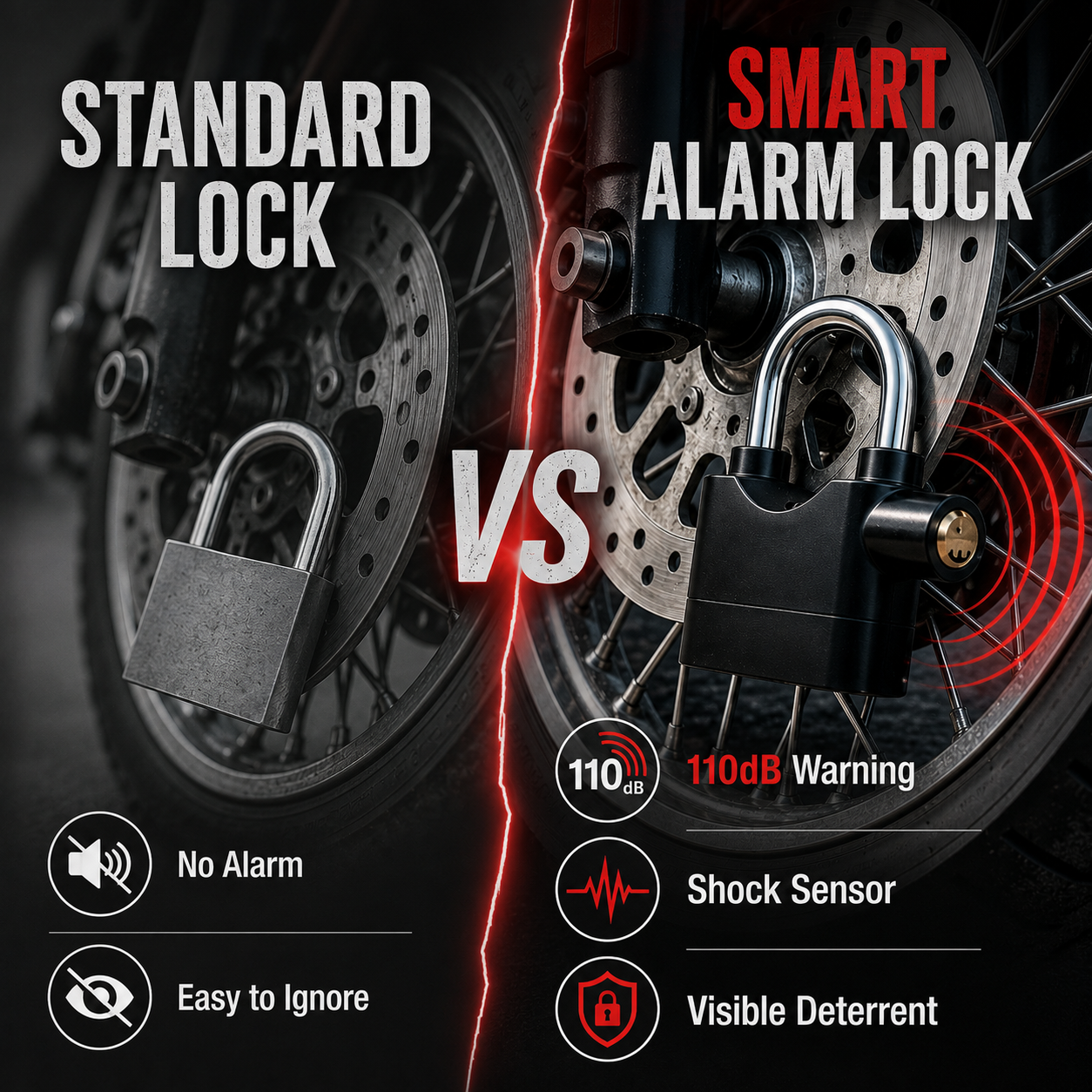🔒 Motorcycle Security Alarm Lock – Protect Your Ride with 110dB Alert