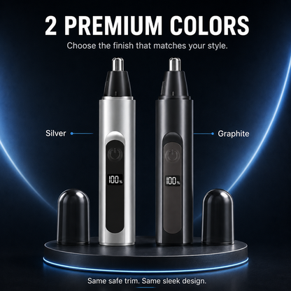 Professional Electric Nose Hair Trimmer with LED Display – Painless Ear, Eyebrow & Facial Hair Remover for Men & Women