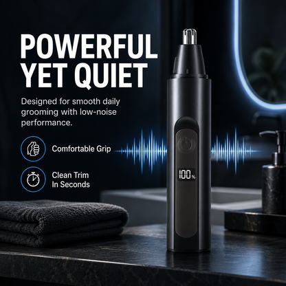 Professional Electric Nose Hair Trimmer with LED Display – Painless Ear, Eyebrow & Facial Hair Remover for Men & Women