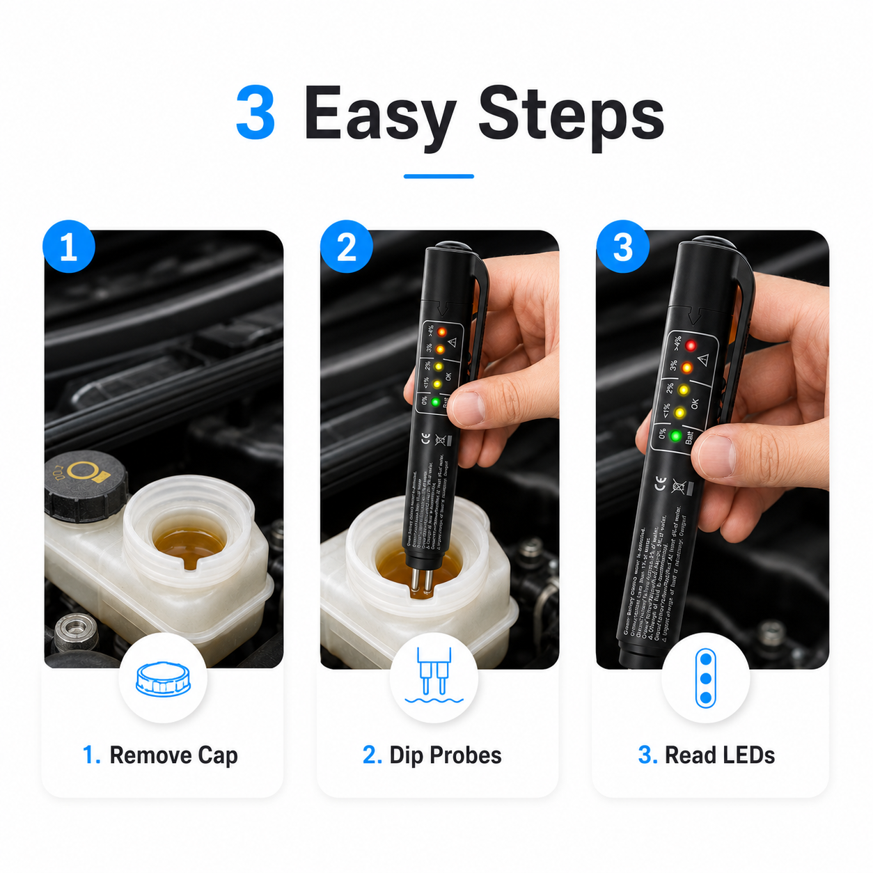 🚗 Portable Brake‐Fluid Tester Pen for DOT 3 / DOT 4 / DOT5.1