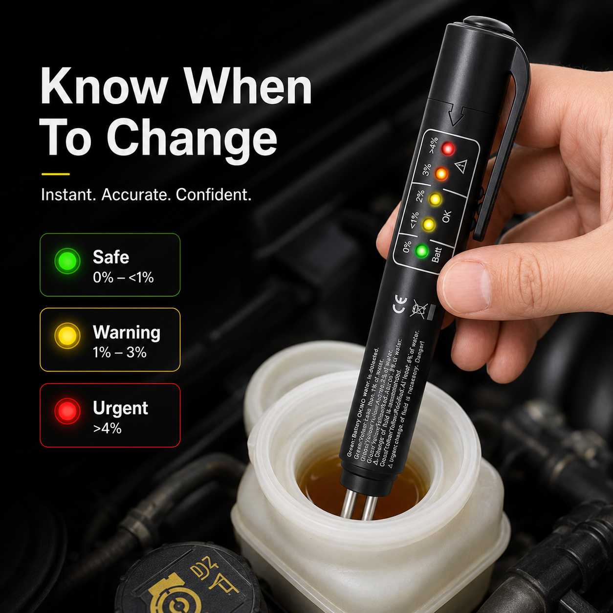 🚗 Portable Brake‐Fluid Tester Pen for DOT 3 / DOT 4 / DOT5.1