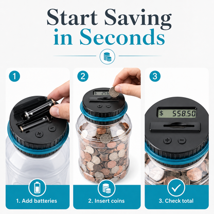 💰 Smart Digital Coin‐Counting Piggy Bank | 1.8L Large‐Capacity Money Jar