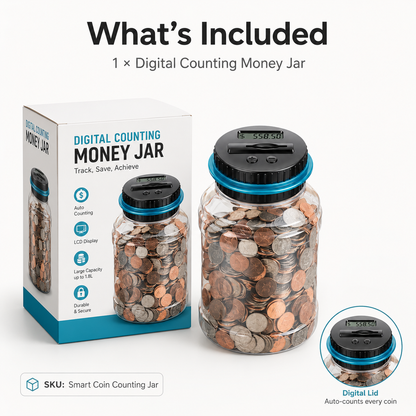 💰 Smart Digital Coin‐Counting Piggy Bank | 1.8L Large‐Capacity Money Jar
