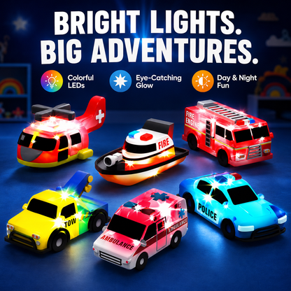 🔥Hot Sale⚡🛁 Emergency Car Light-Up Bath Toy Set 🚑& 🚒Water-Reactive Color Flashing Set 💦