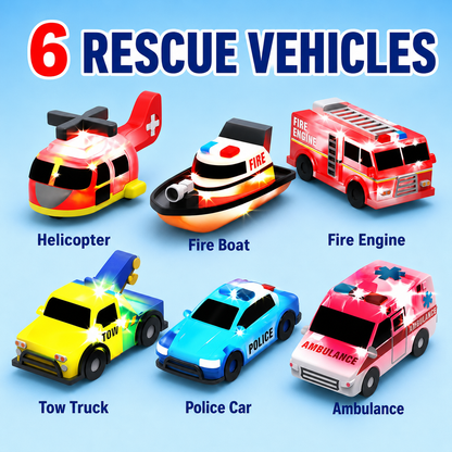 🔥Hot Sale⚡🛁 Emergency Car Light-Up Bath Toy Set 🚑& 🚒Water-Reactive Color Flashing Set 💦