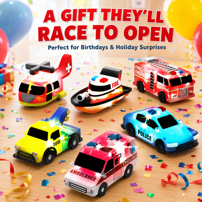 🔥Hot Sale⚡🛁 Emergency Car Light-Up Bath Toy Set 🚑& 🚒Water-Reactive Color Flashing Set 💦