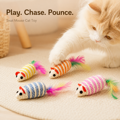 🐭 Sisal Mouse Cat Toy – Play. Chase. Pounce.