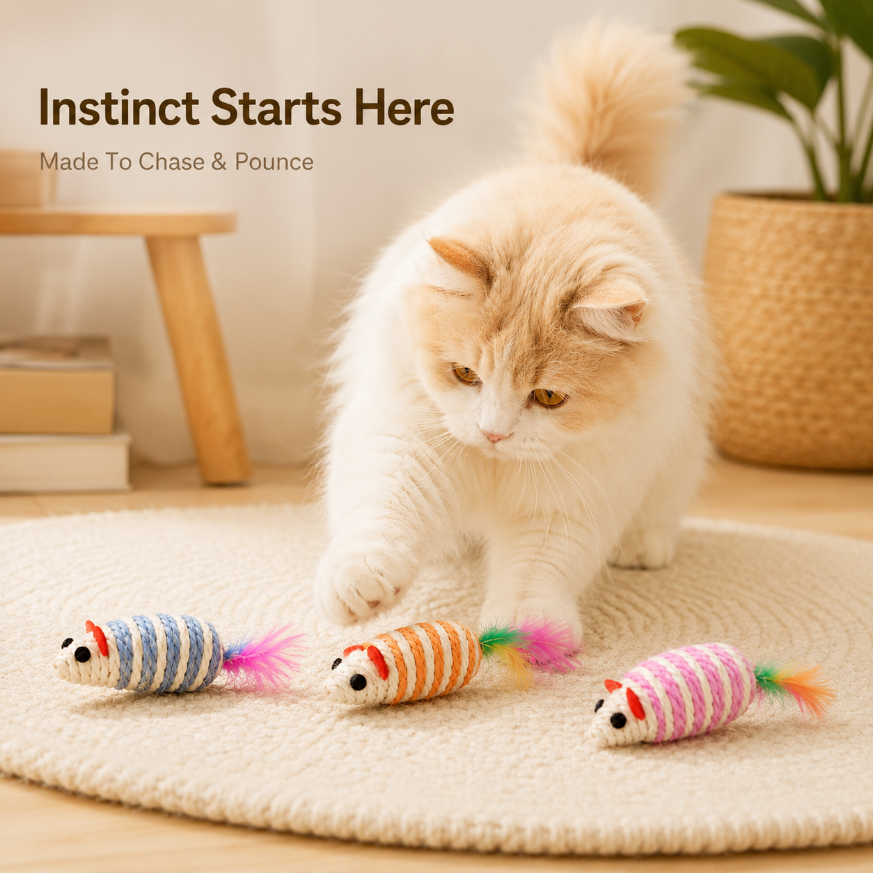 🐭 Sisal Mouse Cat Toy – Play. Chase. Pounce.