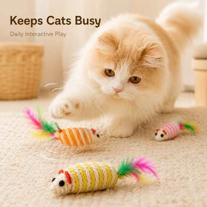 🐭 Sisal Mouse Cat Toy – Play. Chase. Pounce.