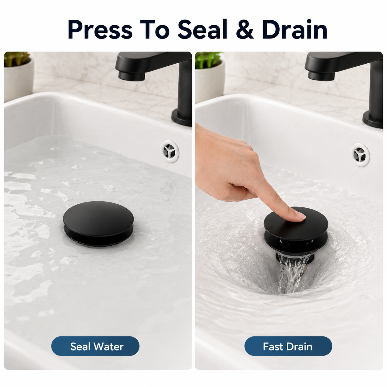 🚰 2-in-1 Pop-Up Stopper + Strainer – Upgrade Your Sink