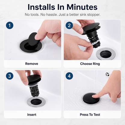 🚰 2-in-1 Pop-Up Stopper + Strainer – Upgrade Your Sink