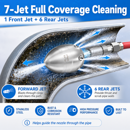 💧Stainless Steel Sewer Jetter Nozzle&nbsp;