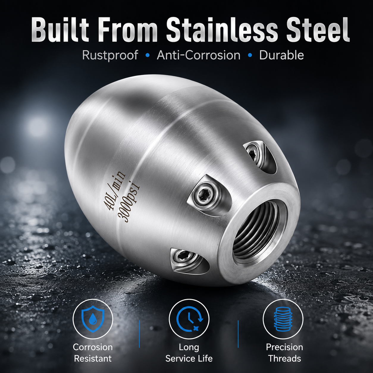 💧Stainless Steel Sewer Jetter Nozzle&nbsp;