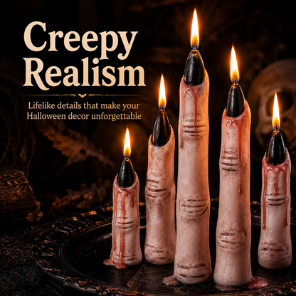 🕯️ Creepy Finger Candles 5-Piece Set – Halloween Table Decor & Spooky Party Accent 🎃