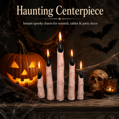 🕯️ Creepy Finger Candles 5-Piece Set – Halloween Table Decor & Spooky Party Accent 🎃