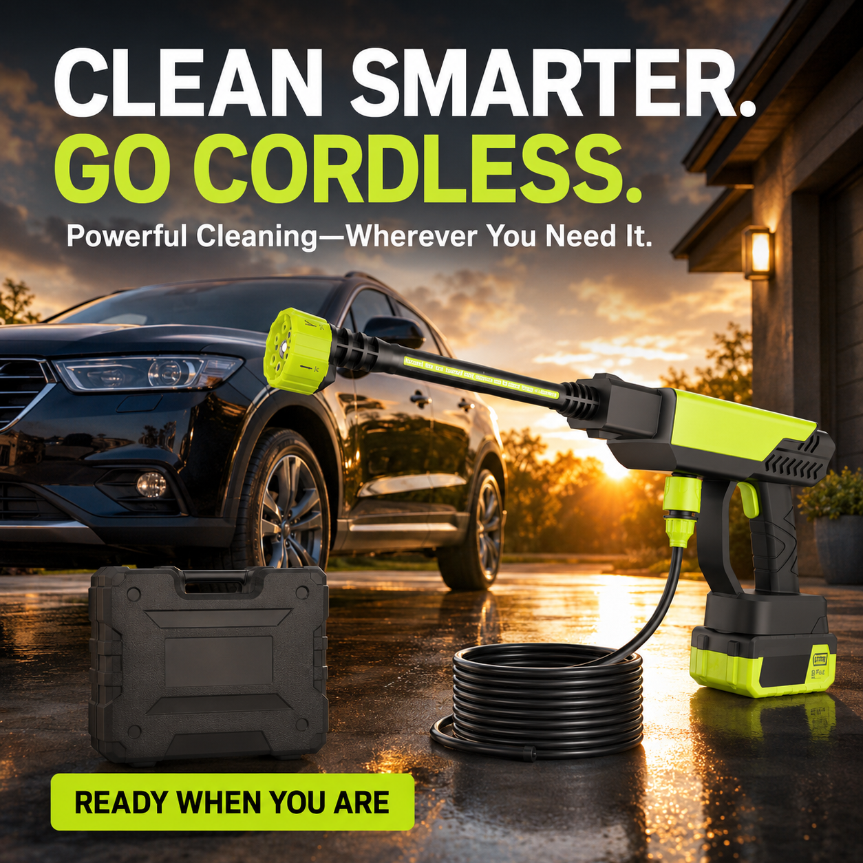 🔋 50% OFF Dual-Battery Cordless Pressure Washer with 6-in-1 Nozzle