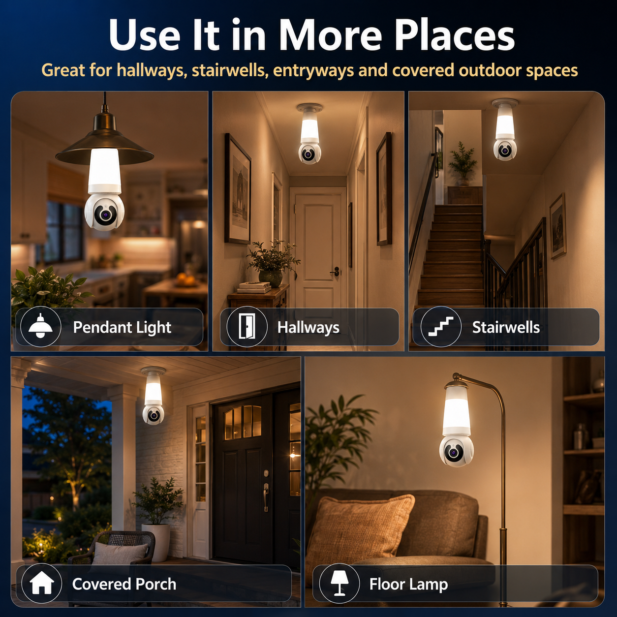 🚨 2K WiFi Light Bulb Security Camera with Motion Tracking – Wireless 360° Home Surveillance System with Night Vision & Two-Way Audio