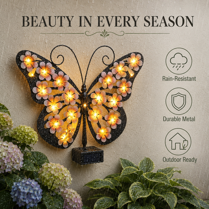 Solar LED Butterfly Garden Wall Decor 🦋