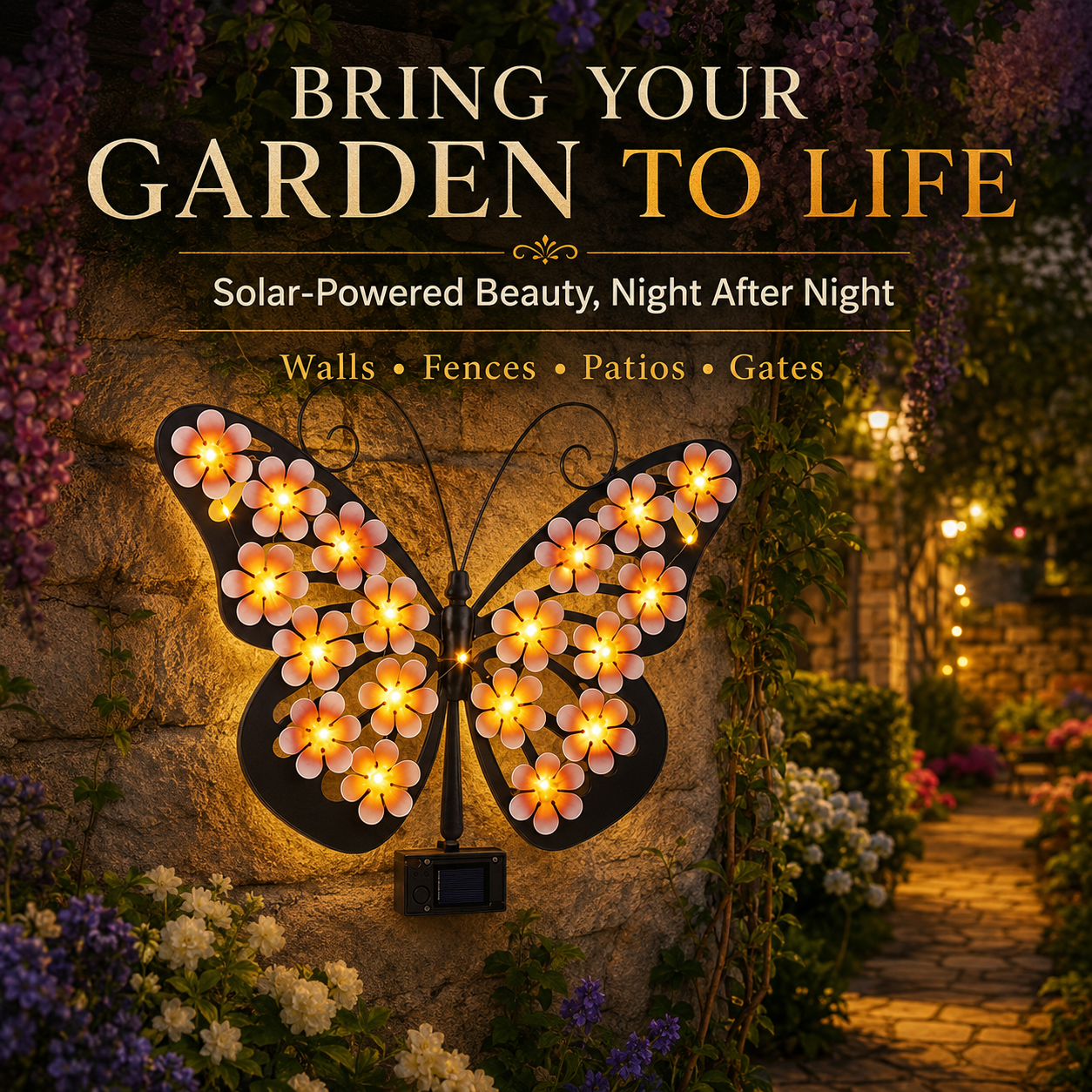 Solar LED Butterfly Garden Wall Decor 🦋