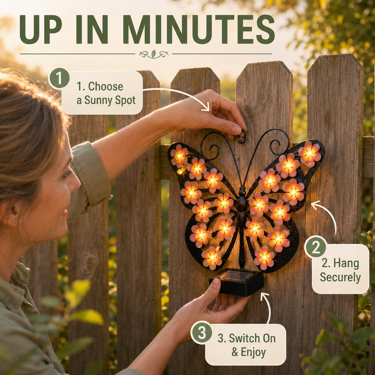 Solar LED Butterfly Garden Wall Decor 🦋