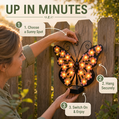 Solar LED Butterfly Garden Wall Decor 🦋