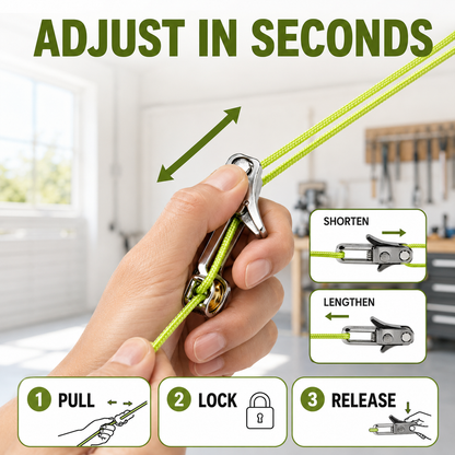 🌿 Heavy-Duty Adjustable Ratchet Rope Hangers – 35LB Secure Tie-Downs for Camping, Boating & Truck Gear 🔒
