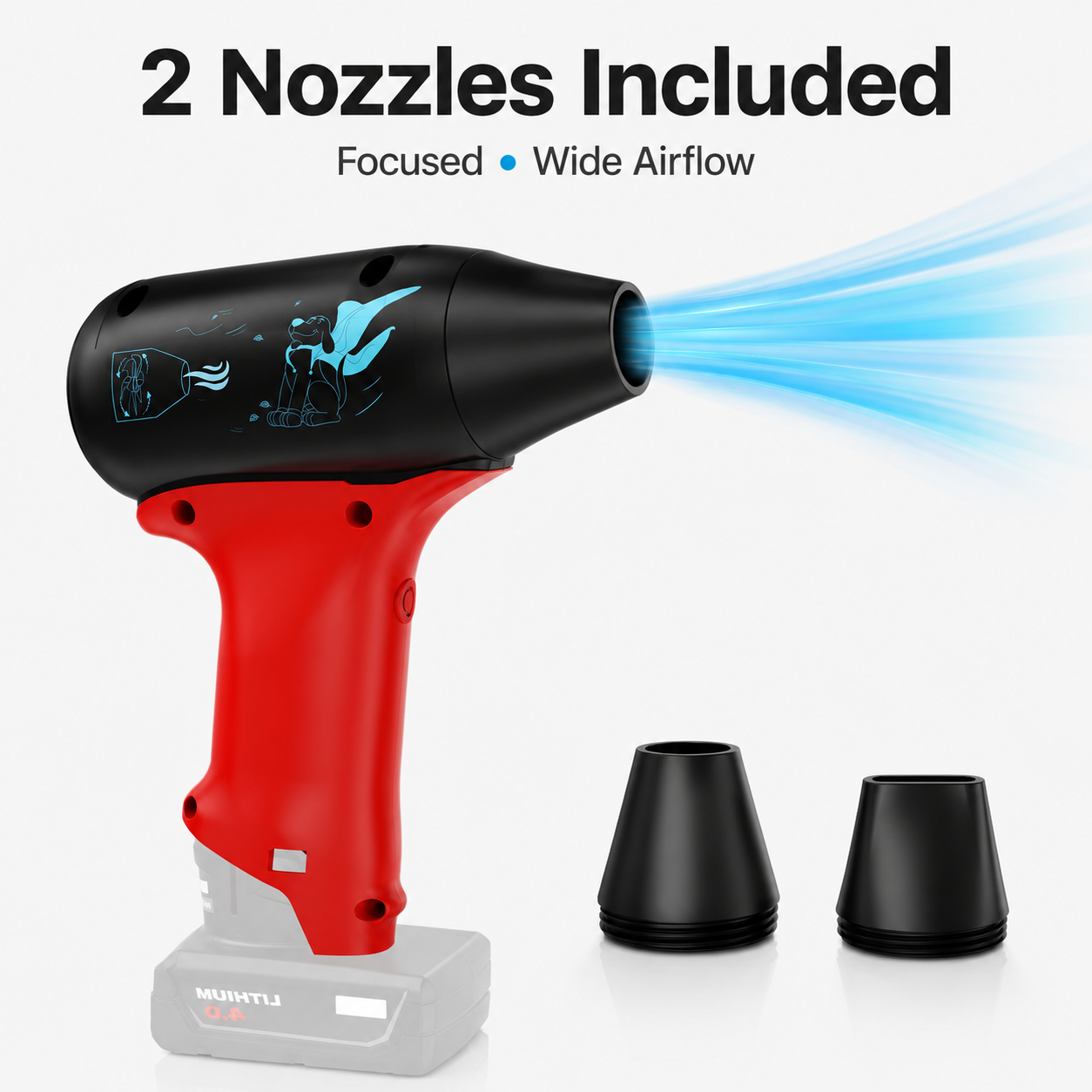 💨 Cordless Turbo Air Blower – Compact. Powerful. Precise.